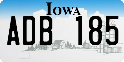 IA license plate ADB185