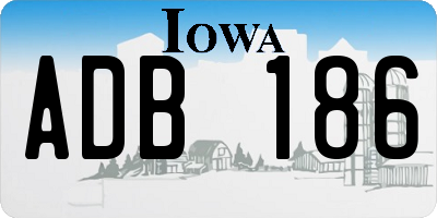 IA license plate ADB186