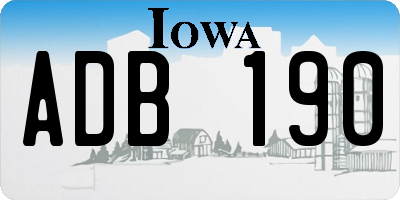 IA license plate ADB190