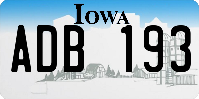 IA license plate ADB193