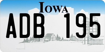 IA license plate ADB195