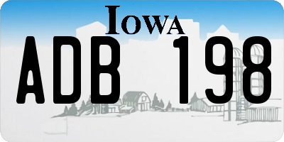 IA license plate ADB198