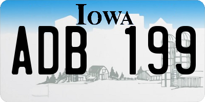 IA license plate ADB199