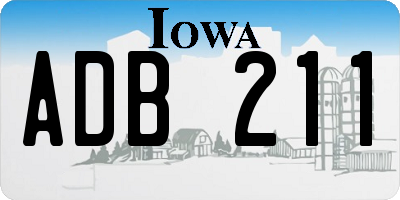 IA license plate ADB211