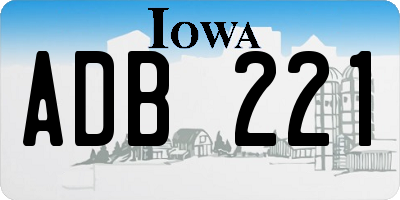 IA license plate ADB221