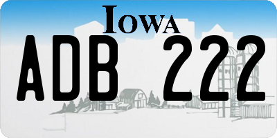 IA license plate ADB222