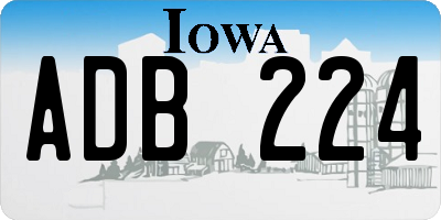 IA license plate ADB224