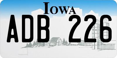 IA license plate ADB226