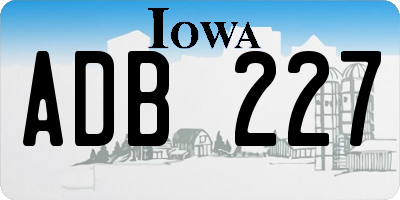 IA license plate ADB227