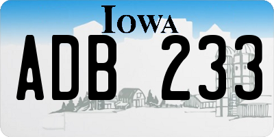 IA license plate ADB233