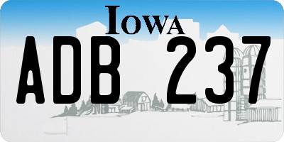 IA license plate ADB237