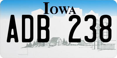 IA license plate ADB238
