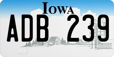 IA license plate ADB239