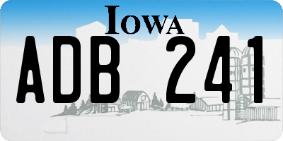 IA license plate ADB241