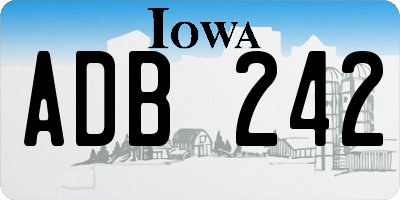 IA license plate ADB242