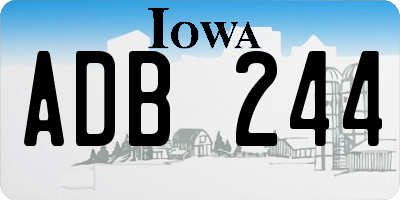IA license plate ADB244