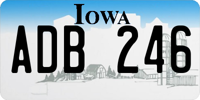 IA license plate ADB246