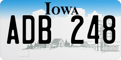 IA license plate ADB248