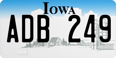 IA license plate ADB249
