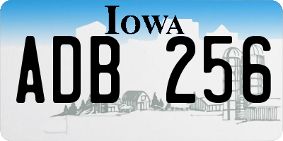 IA license plate ADB256