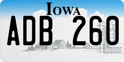 IA license plate ADB260