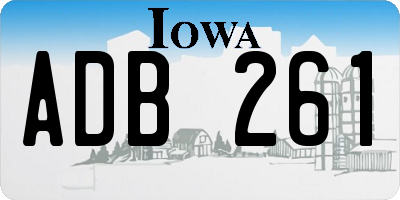IA license plate ADB261