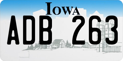 IA license plate ADB263