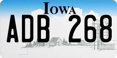 IA license plate ADB268