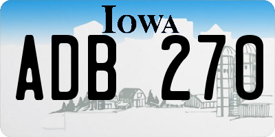 IA license plate ADB270