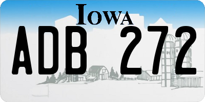 IA license plate ADB272