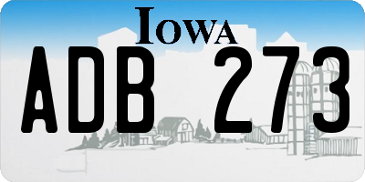 IA license plate ADB273