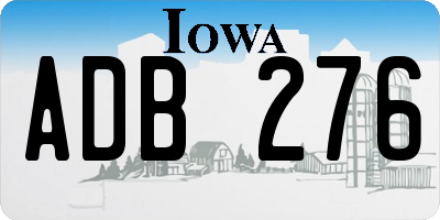 IA license plate ADB276
