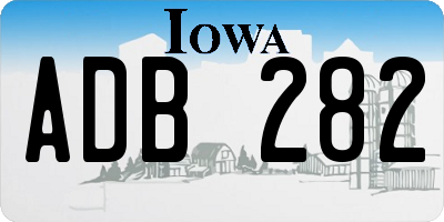 IA license plate ADB282