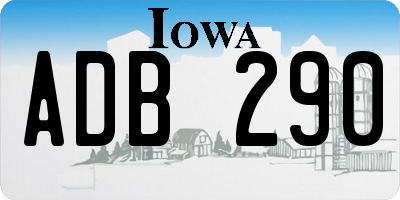 IA license plate ADB290