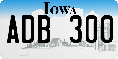 IA license plate ADB300