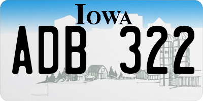 IA license plate ADB322