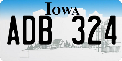 IA license plate ADB324