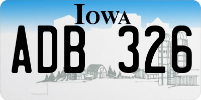 IA license plate ADB326