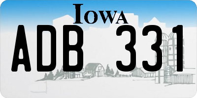 IA license plate ADB331