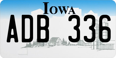 IA license plate ADB336