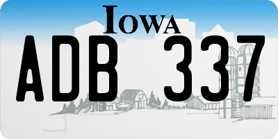 IA license plate ADB337