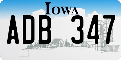 IA license plate ADB347