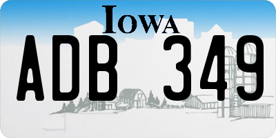 IA license plate ADB349