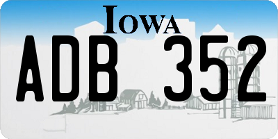 IA license plate ADB352