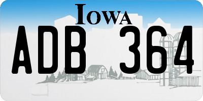 IA license plate ADB364