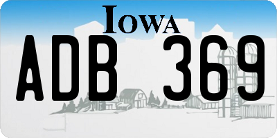 IA license plate ADB369