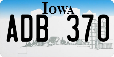 IA license plate ADB370