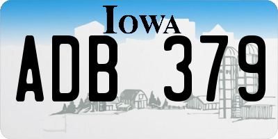 IA license plate ADB379