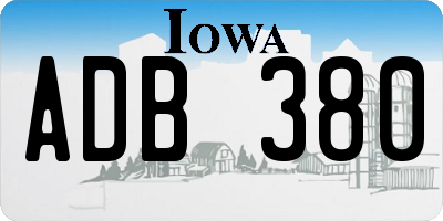 IA license plate ADB380