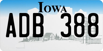 IA license plate ADB388